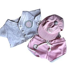 Build A Bear Workshop Chicago Cubs Pink Outfit 3 Pc Jersey Shirt Shorts Hat READ
